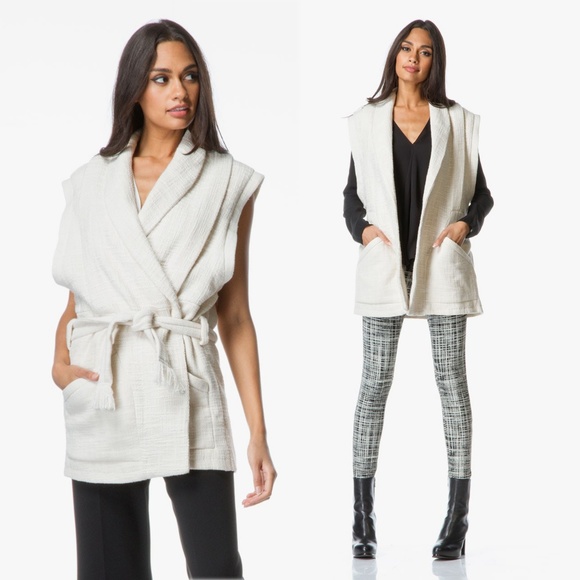 IRO Cream Sleeveless Wrap Jacket - Picture 1 of 8
